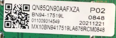 MAIN PARA TV SAMSUNG NEO QLED 4K SMART TV / NUMERO BN94-17519L / BN41-02855C / BN97-19544S / DFVC2142 / PANEL CY-TA085FLAV1H / MODELO QN85QN90 / QN85QN90AAFXZA AB03 - Imagen 4